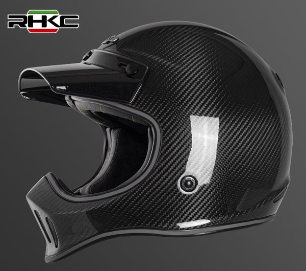 Carbon Fiber & Black RHKC Motorcycle Helmet at KingsMotorcycleFairings.com