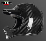 Carbon Fiber & Gloss Black RHKC Motorcycle Helmet at KingsMotorcycleFairings.com