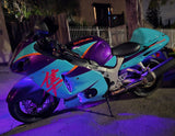 Customer Photo - Suzuki Hayabusa Fairings (1999-2007) Purple, Orange, Blue at KingsMotorcycleFairings.com