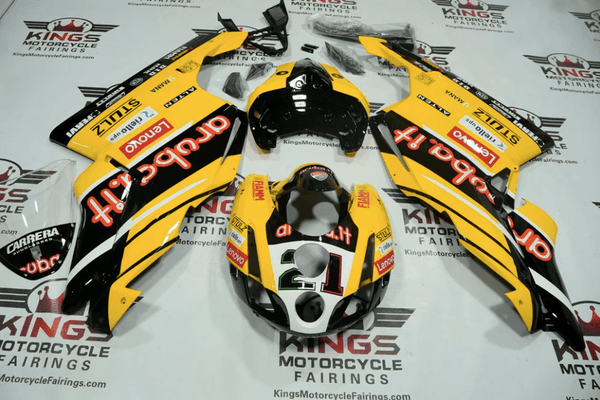 DUCATI 999 Fairings (2005-2006) Yellow, Black ARUBA at KingsMotorcycleFairings.com