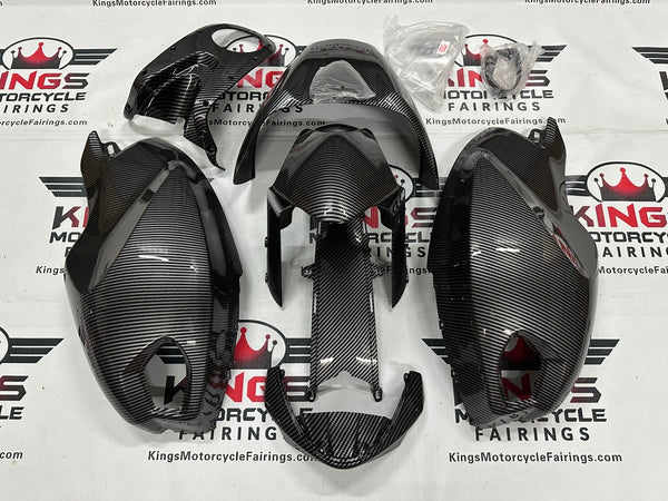 DUCATI MONSTER 696/796/1100 Fairings (2009-2016) Faux Carbon Fiber, Black, Gray at KingsMotorcycleFairings.com