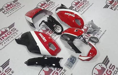 DUCATI MONSTER Fairings 696/796/1100 (2009-2016) Black, Red, White, Faux Carbon Fiber at KingsMotorcycleFairings.com