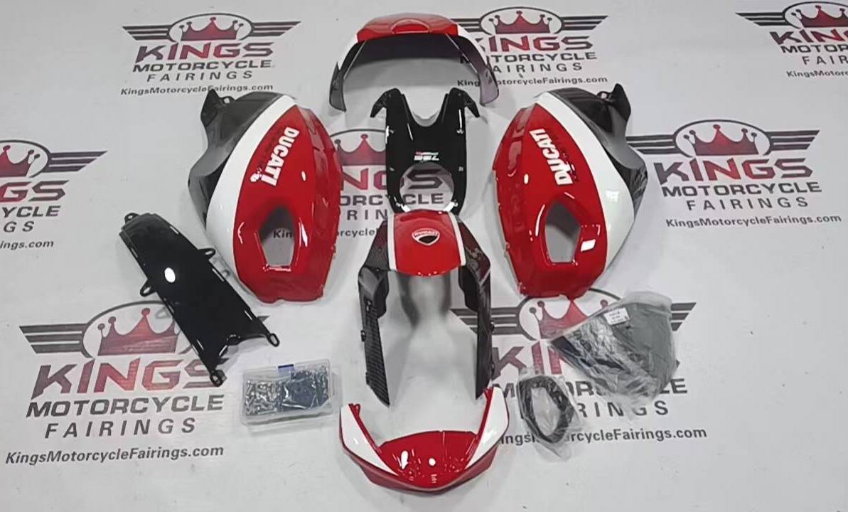 DUCATI MONSTER Fairings 696/796/1100 (2009-2016) Black, Red, White, Faux Carbon Fiber from KingsMotorcycleFairings.com