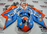 Ducati 1098 Fairings (2007-2012) Light Blue, Orange Gulf at KingsMotorcycleFairings.com
