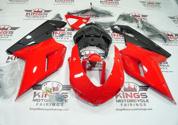 Ducati 1098 Fairings (2007-2012) Red, Faux Carbon Fiber at KingsMotorcycleFairings.com