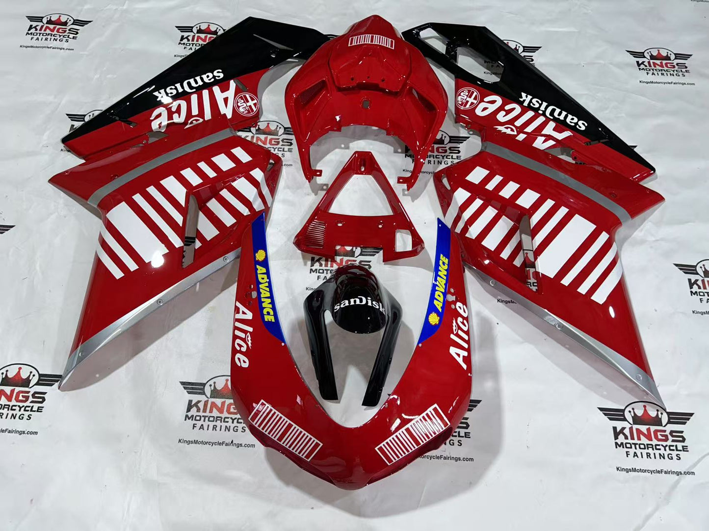 Ducati 1098 Fairings (2007-2014) Red Alice at KingsMotorcycleFairings.com