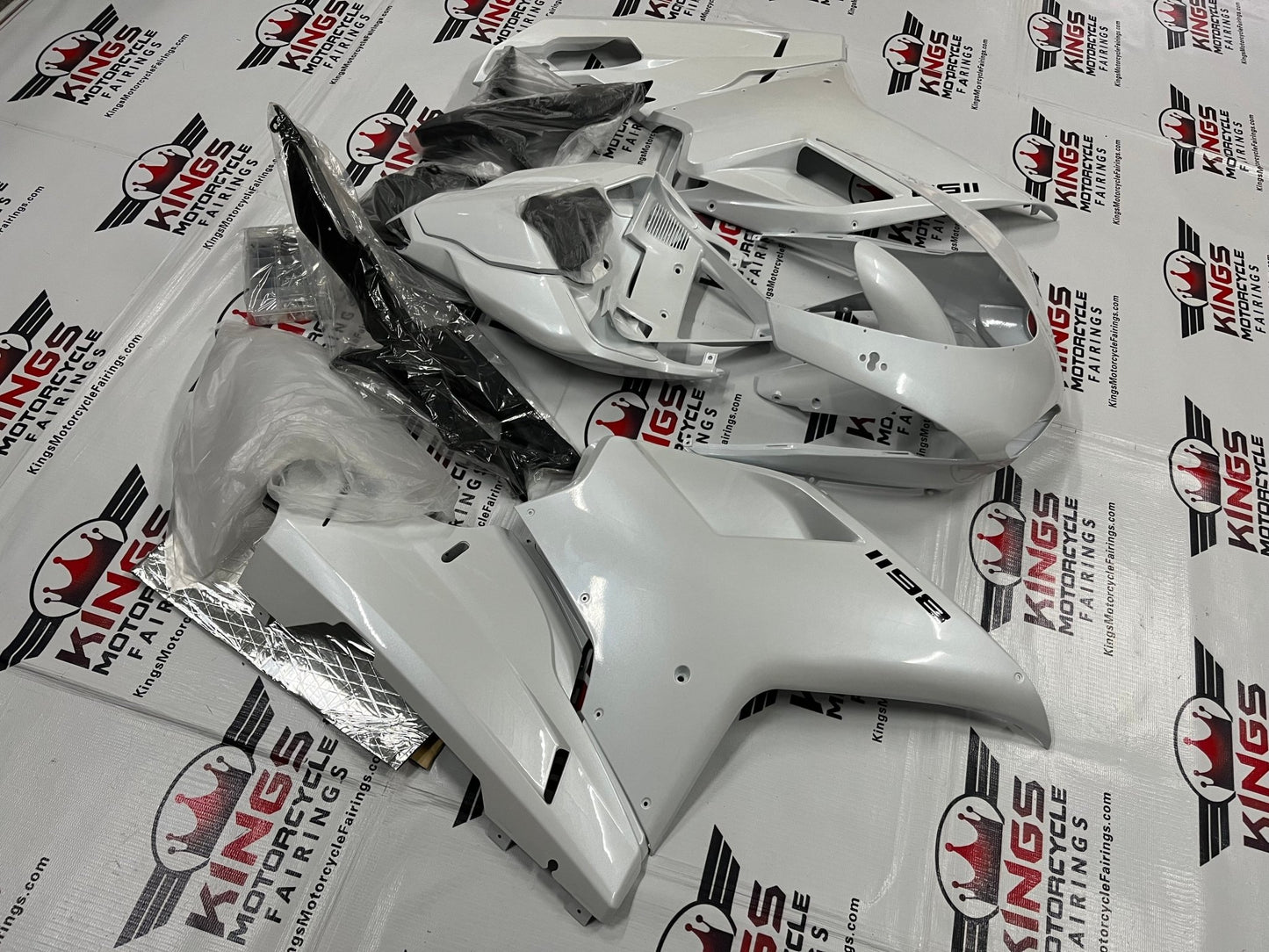 Ducati 1198 (2007-2012) Pearl White Fairings at KingsMotorcycleFairings.com