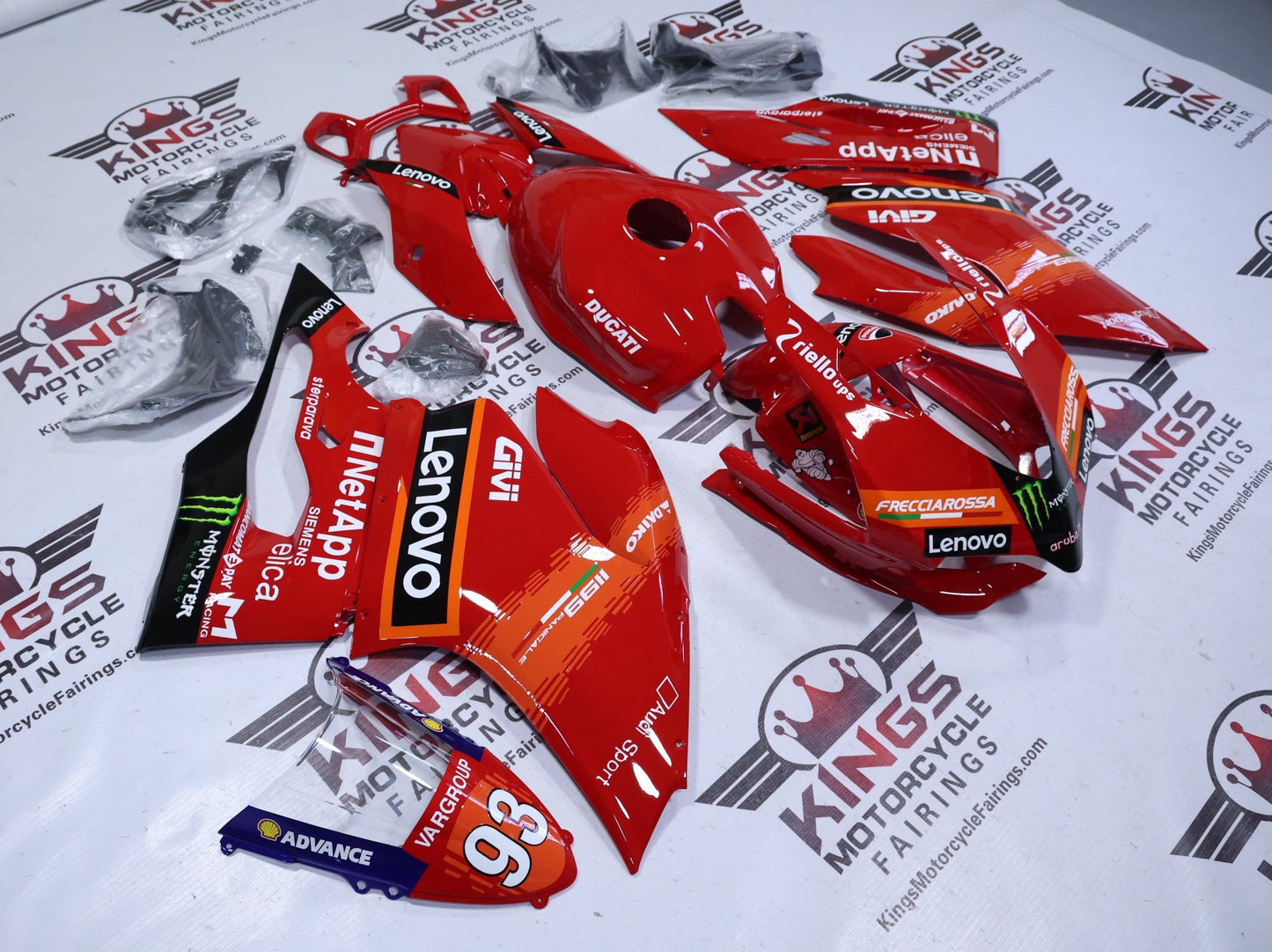 Ducati 1199 Fairings (2011-2014) Red, Orange Lenovo from KingsMotorcycleFairings.com
