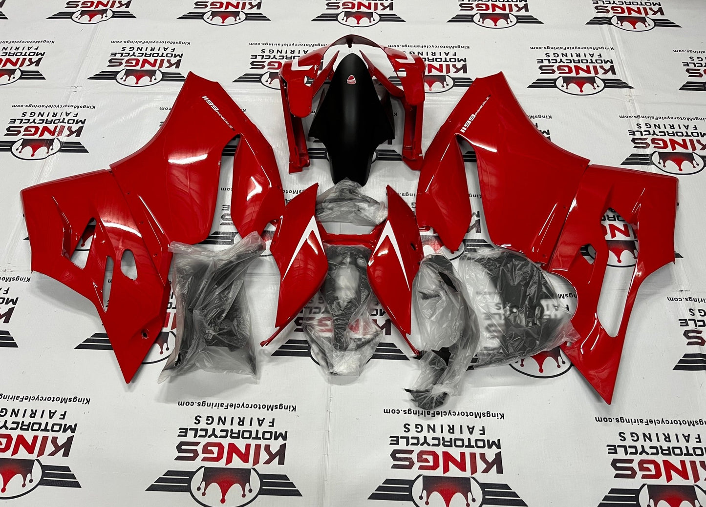 Ducati 1199 (2011-2014) Red & White Fairings at KingsMotorcycleFairings.com
