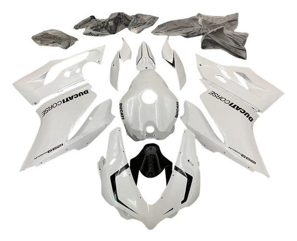 Ducati 1299 Fairings (2015-2020) Pearl White, Black at KingsMotorcycleFairings.com