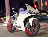 Ducati 1299 Panigale Fairings (2015-2020) White Half, Matte Black Half at KingsMotorcycleFairings.com