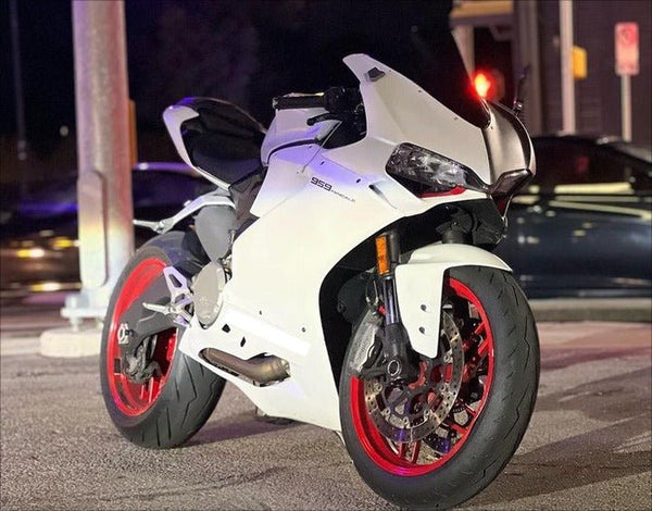 Ducati 1299 Panigale Fairings (2015-2020) White Half, Matte Black Half at KingsMotorcycleFairings.com