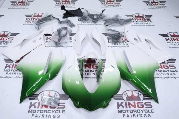 Ducati 1299 Panigale Fairings (2015-2020) Green, White Fade at KingsMotorcycleFairings.com