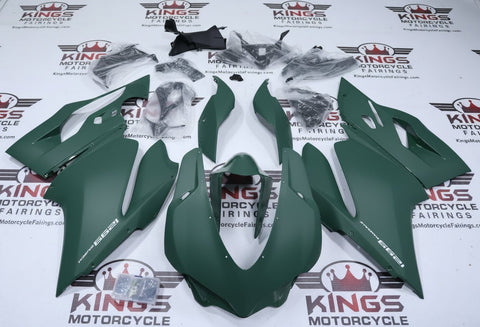 Ducati 1299 Panigale Fairings (2015-2020) Matte Green at KingsMotorcycleFairings.com