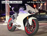 Ducati 1299 Fairings (2015-2020) White Half, Matte Black Half at KingsMotorcycleFairings.com