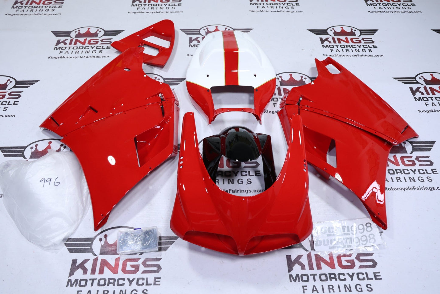 Ducati 748 Fairings (1994-2003) Red, Black, White, Gold at1KingsMotorcycleFairings.com