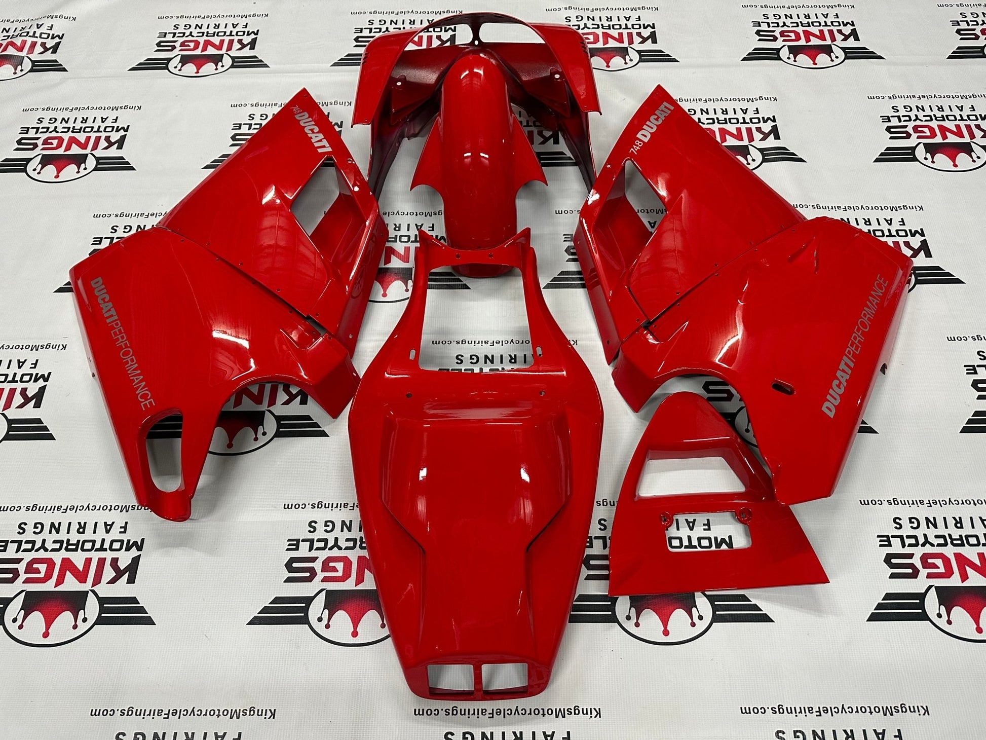 Ducati 748 Fairing Set (1994-2003) Red, Silver at KingsMotorcycleFairings.com
