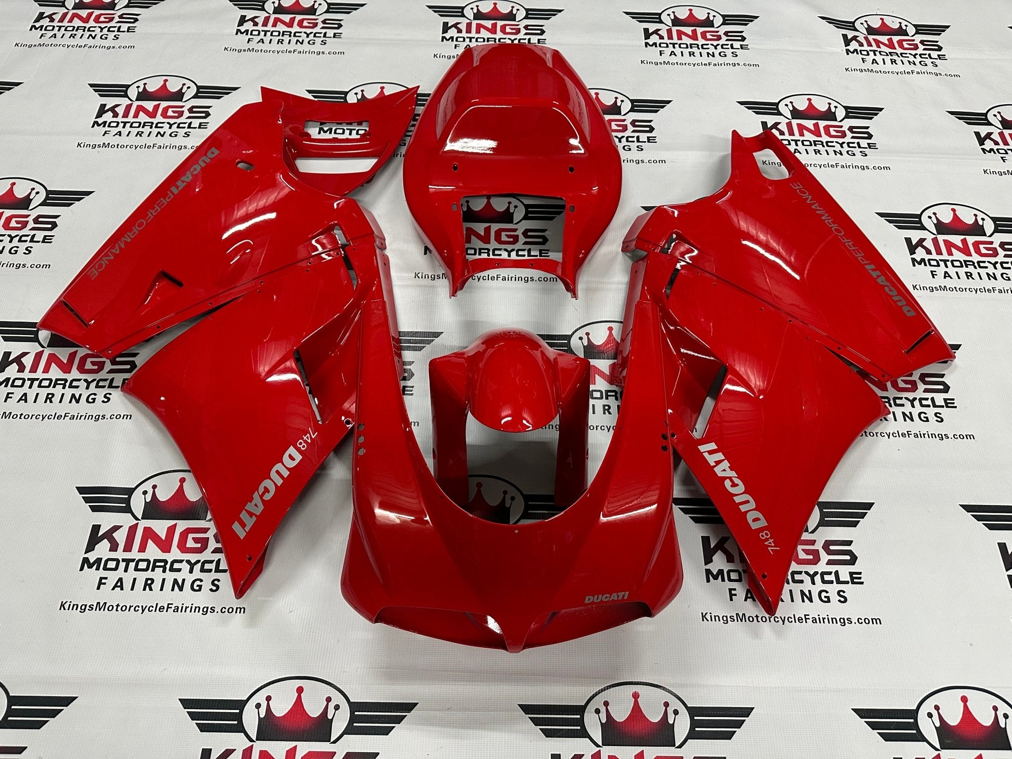 Ducati 748 Fairings (1994-2003) Red, Silver at KingsMotorcycleFairings.com