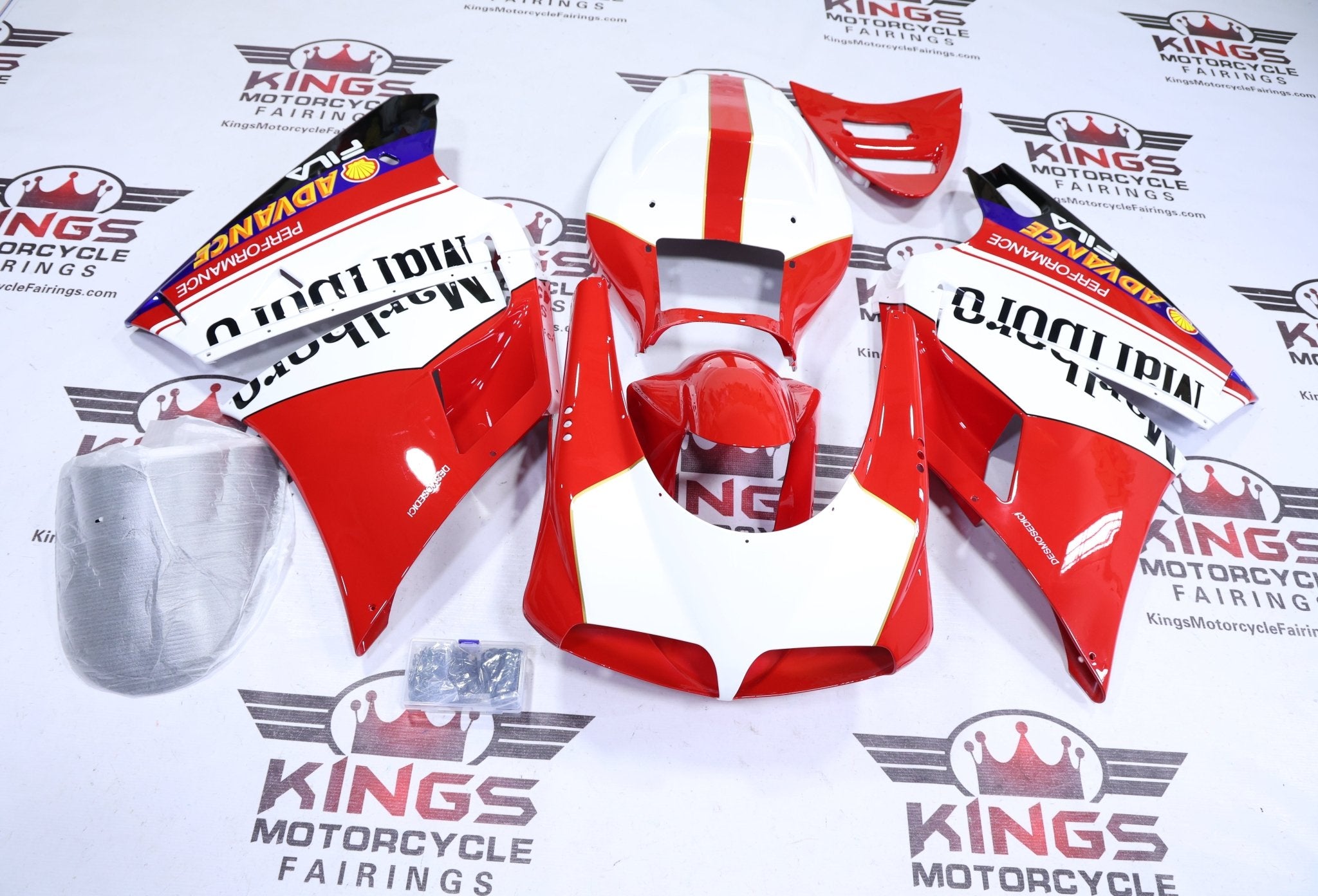 Ducati 748 Fairings (1994-2003) Red, White Marlboro Fila at KingsMotorcycleFairings.com