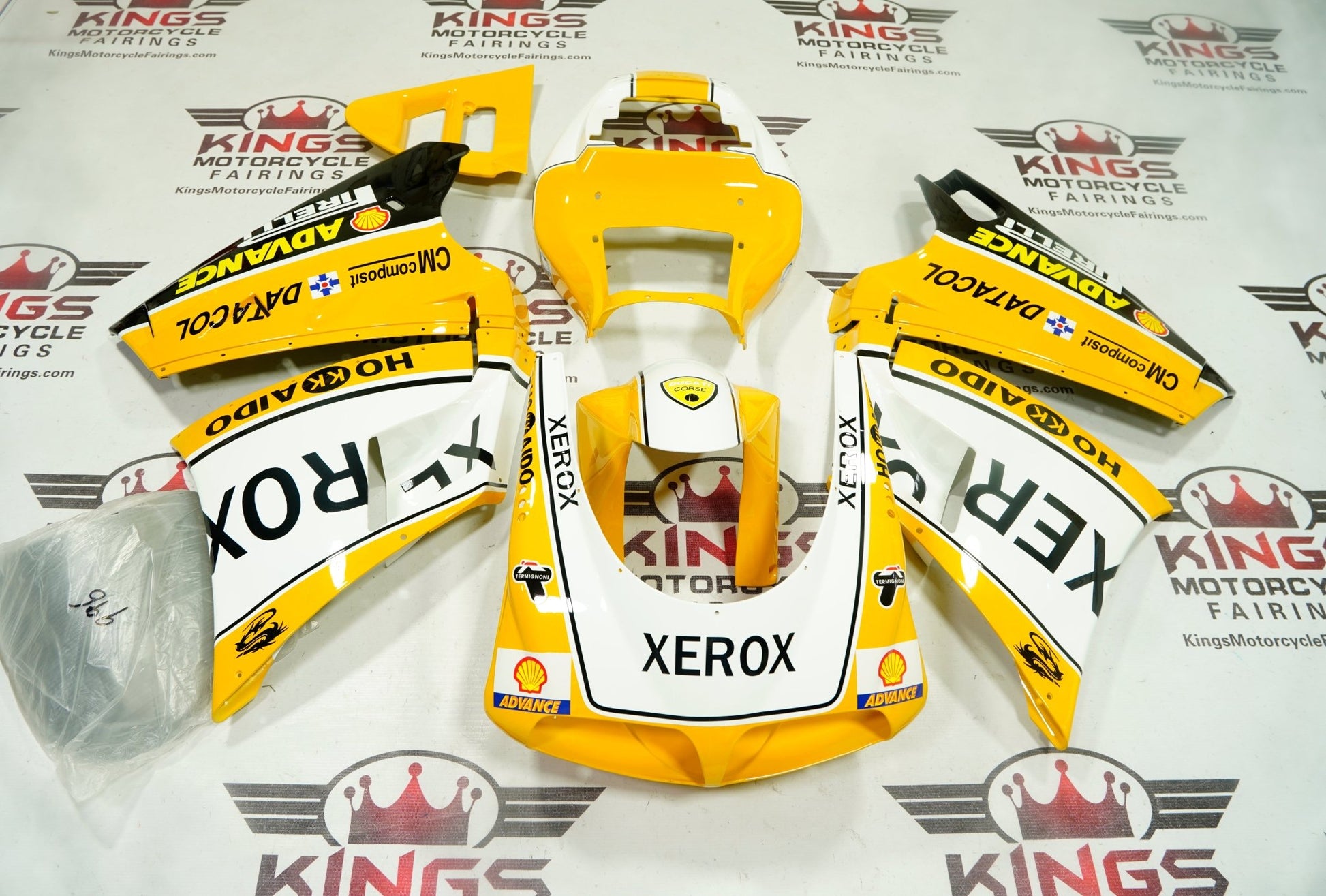 Ducati 748 Fairings (1994-2003) Yellow, Black, White XEROX at KingsMotorcycleFairings.com