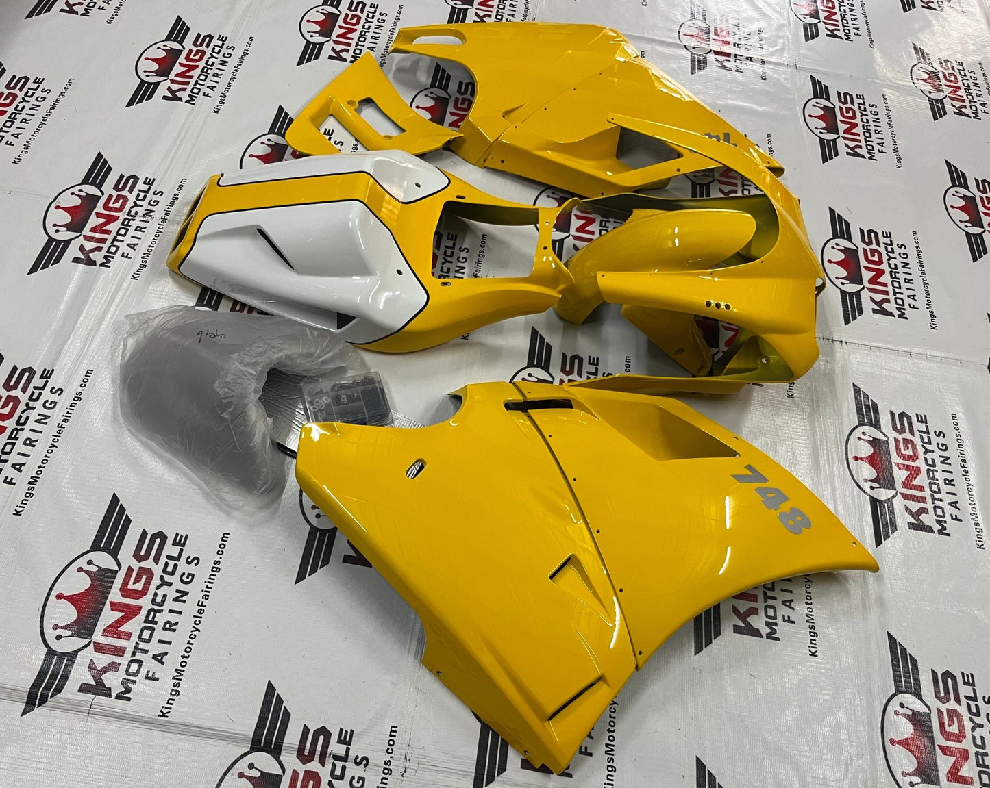 Ducati 748 (1994-2003) Dark Yellow & White Fairings at KingsMotorcycleFairings.com