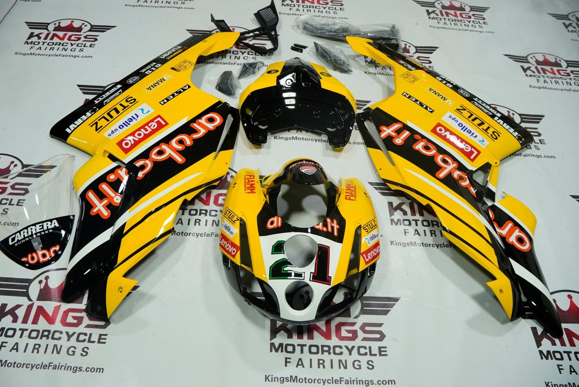 Ducati 749 Fairings (2003-2004) Yellow SBK World Super Bike Livery Fairings at KingsMotorcycleFairings.com 
