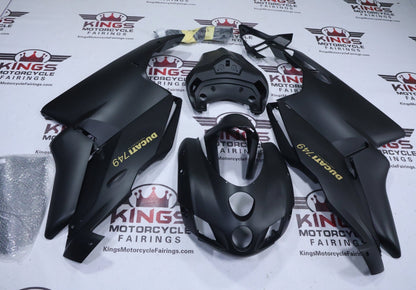 Ducati 749 Fairings (2005-2006) Matte Black, Matte Gold at KingsMotorcycleFairings.com
