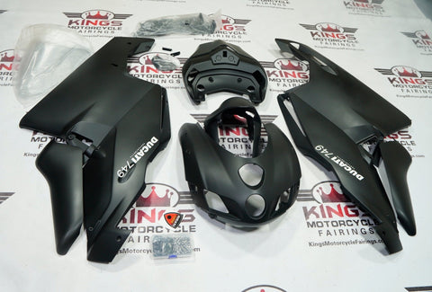 Ducati 749 Fairings (2005-2006) Matte Black, Silver at KingsMotorcycleFairings.com