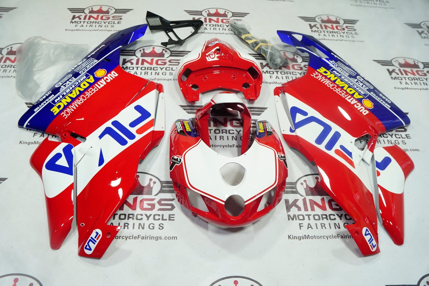 Ducati 749 Fairings (2005-2006) Red, Blue, White, Fila at KingsMotorcycleFairings.com