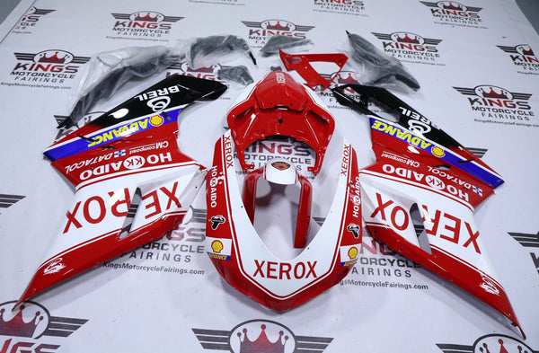 Ducati 848 Fairing kit (2007-2014) Red, White Stripe Xerox at KingsMotorcycleFairings.com