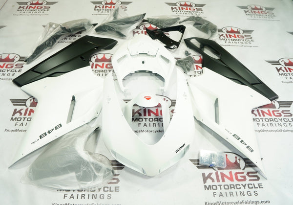 Ducati 848 Fairings (2007-2014) Flat White, Flat Black at KingsMotorcycleFairings.com