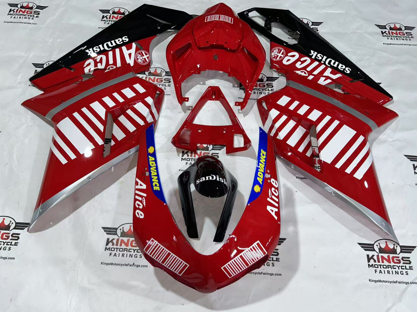 Fairings for Ducati 848 Fairings (2007-2014) Red Alice at KingsMotorcycleFairings.com