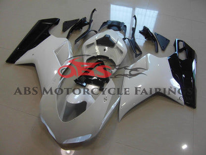 Ducati 848 Fairings (2007-2014) White, Black at KingsMotorcycleFairings.com