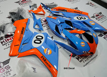 Ducati 848 (2007-2014) Light Blue & Orange Gulf Fairings at KingsMotorcycleFairings.com