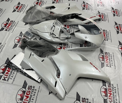 Ducati 848 (2007-2014) Pearl White, Red Fairings at KingsMotorcycleFairings.com