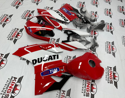 Ducati 899 Fairing Kit (2011-2014) Red, White Stripe, Tim at KingsMotorcycleFairings.com