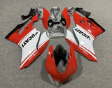 Ducati 899 Fairings (2011-2014) Gloss Red, White at KingsMotorcycleFairings.com