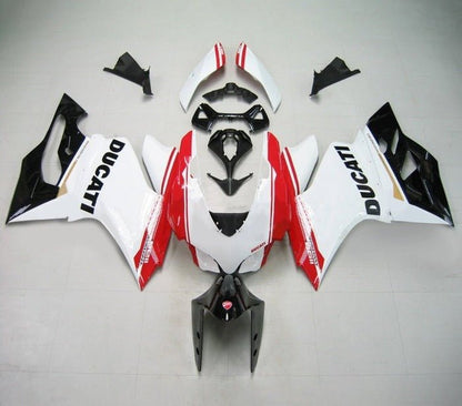 Ducati 899 Fairings (2011-2014) White, Black, Red Stripe at KingsMotorcycleFairings.com