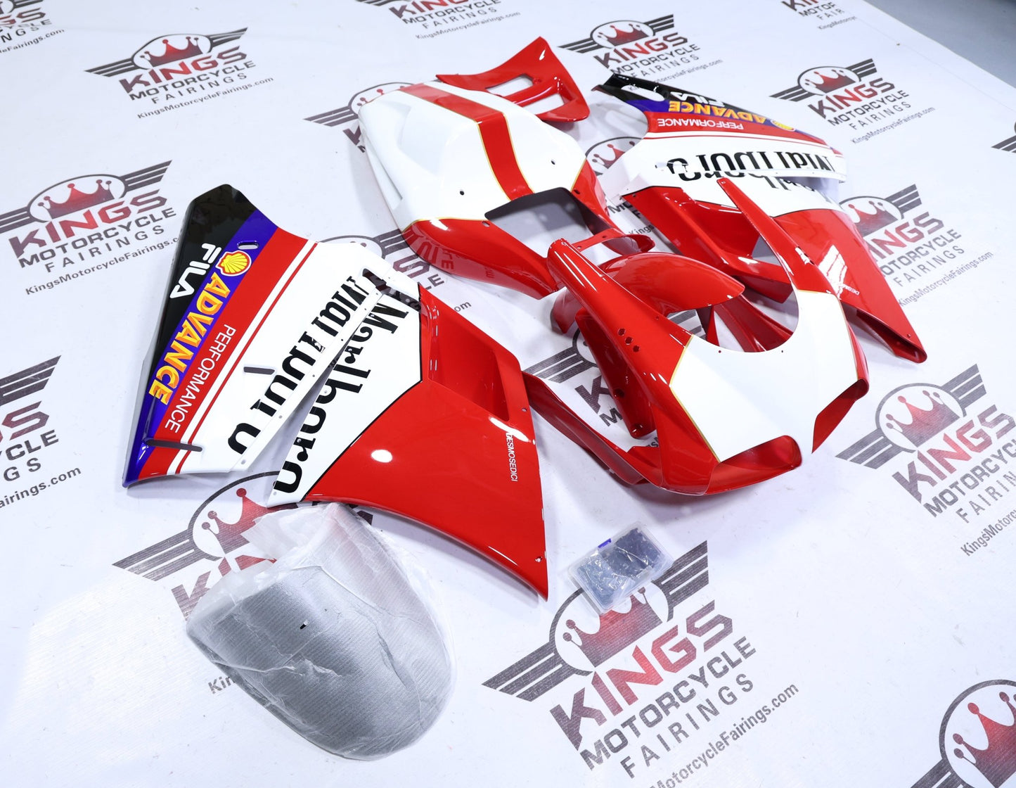 Ducati 916 Fairing kit (1994-2003) Red, White Marlboro Fila at KingsMotorcycleFairings.com