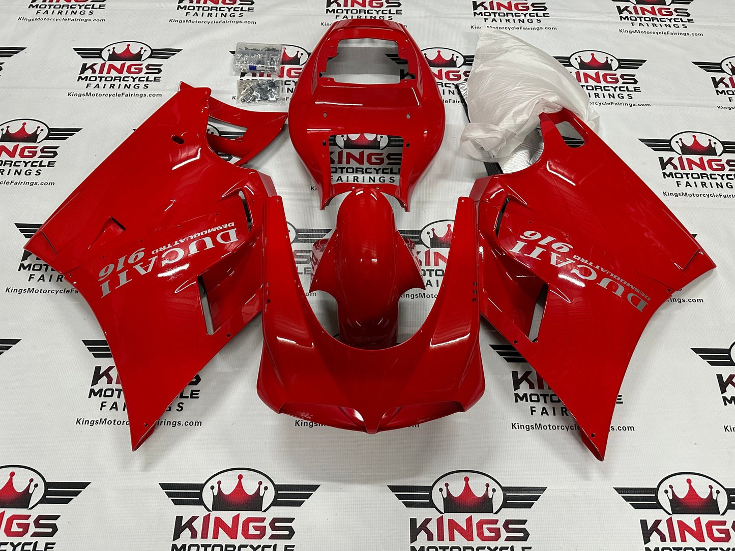 Ducati 916 Fairings (1994-1999) All Red, Silver at KingsMotorcycleFairings.com