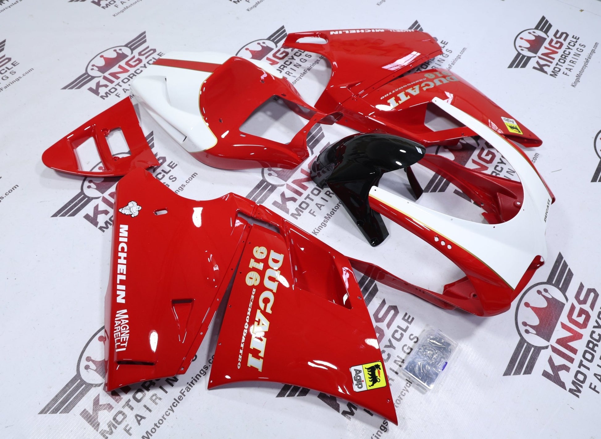 Ducati 916 Fairings (1994-1999) Red, White, Agip from KingsMotorcycleFairings.com