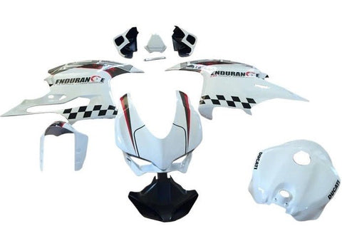 Ducati 959 Fairings (2015-2020) White, Red, Black Checker at KingsMotorcycleFairings.com