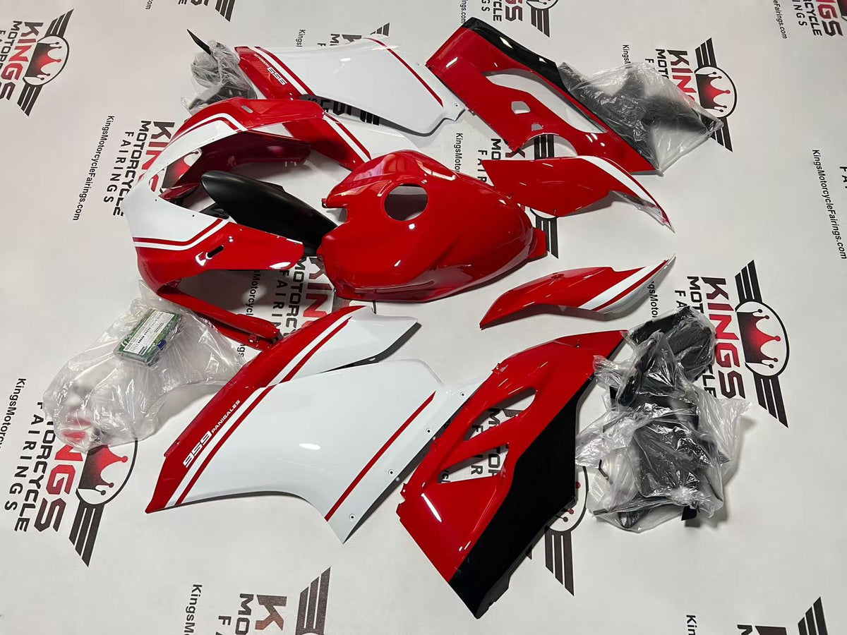 Ducati 959 Panigale Fairing Kit (2017) Red, White Stripe at KingsMotorcycleFairings.com