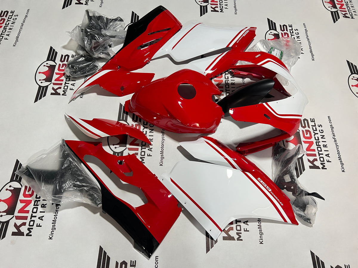 Ducati 959 Panigale Fairing Set (2017) Red, White Stripe at KingsMotorcycleFairings.com