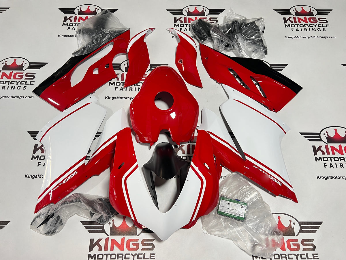 Ducati 959 Panigale Fairings (2017) Red, White Stripe at KingsMotorcycleFairings.com
