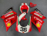 Ducati 996 Race Fairings (1998-2002) Red, White, Green #36 atKingsMotorcycleFairings.com