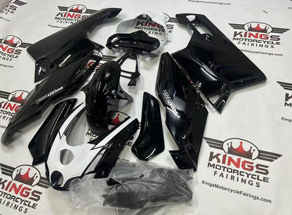 Ducati 999 Fairing Kit (2003-2004) Gloss Black, White at KingsMotorcycleFairings.com