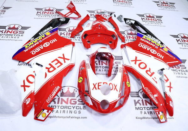Ducati 999 Fairings (2003-2004) Red, White Xerox Shell at KingsMotorcycleFairings.com