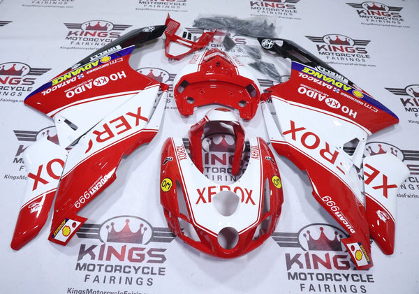 Ducati 999 Fairings (2003-2004) Xerox Red, White at KingsMotorcycleFairings.com