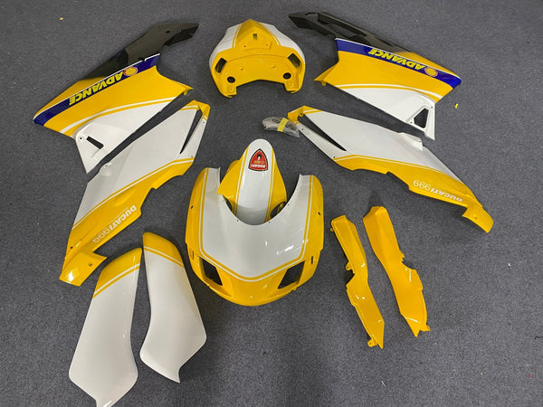 Ducati 999 Race Fairings(2005-2006) Yellow, White, Blue at KingsMotorcycleFairings.com